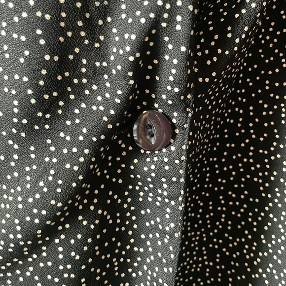 Vintage Fundamental Things black polka dot lightweight button blazer - Picture 4 of 7